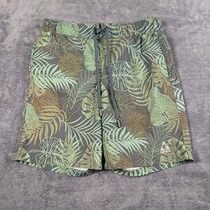 GERRY Men's Green Palm Tree Stretch Swim Trunk's Size M